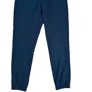 $60 Asics Woven Stretch Joggers Zip Pocket Pants M Black Men Reflective